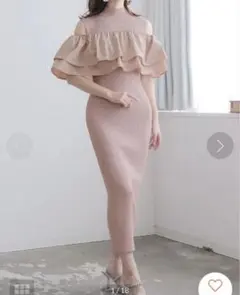 JULIA BOUTIQUE フリルレイヤードタイトニットワンピース