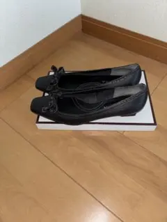 DIANA ダイアナ　ブラックリボン付きパンプス　24センチ