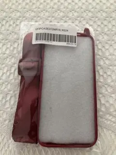 【iPhone16用】携帯ケースカバー　ストラップ付　ワインレッド