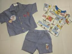 おさるのジョージ　セットアップ　シャツ　3点セット　80cm