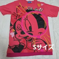 【美品】ディズニー ミニーピンク 半袖Tシャツ Sサイズ