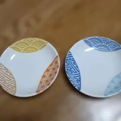 타치요시 작은 접시 2장 세트 일본식 무늬