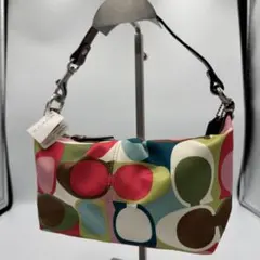 COACH アクセサリーポーチ ワンショルダーバッグ シグネチャー マルチカラー