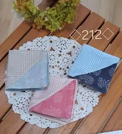 ガーゼハンカチ　ハンドメイド　3枚セット　20×20cm　No.212