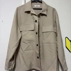 ベージュ シャツジャケット 4ポケット