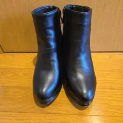 ブーツウエッジソール黒レディース