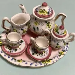 ミニチュアティーセット 陶器製 花柄