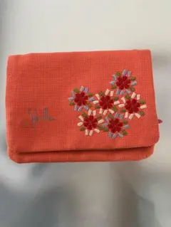 Sybilla シビラ　ティッシュポーチ 花柄刺繍 オレンジのサムネイル