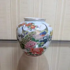 骨董 九谷焼 西峰 明陶 壺 華道 生け花 花瓶 置物 インテリア