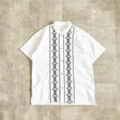 Stitch S/S Shirt オープンカラーシャツ 刺繍入り ホワイト L - メルカリ
