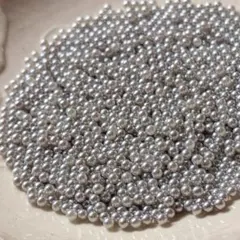 2mm パール風 穴なしビーズ グレー 10ｇラウンド 装飾 パーツ