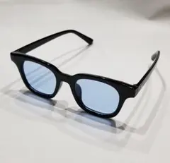 新品 ブルーレンズ ブラックフレーム サングラス