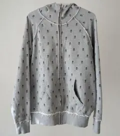 C1RCA フルジップパーカー グレー 灰色 スカル柄 A