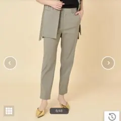 アンタイトルパンツ 「ストレッチ素材／セットアップ可能」リネン混 テーパード