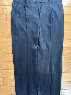 黒 ストライプ スラックス