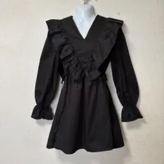 【新品】GRL フリル ワンピ (M) グレイル ブラック
