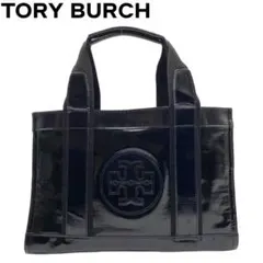 良品　TORY BURCH トリーバーチ　エラ　パテントレザー　トートバッグ　黒
