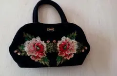 FEILER フェイラー ハンドバッグ 花柄 シュニール織 黒