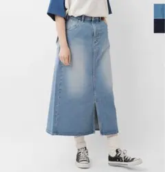 新品☆Lee セミフレア ミディ丈 フロントスリット ストレッチスカート　XL