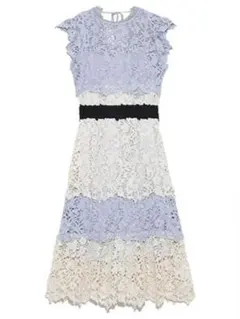 カラーブロッキングレースOP SNIDEL スナイデル ワンピース　ブルー　水色