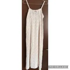 しまむら　nownow シースルー　キャミワンピース　花柄　ホワイト　Mサイズ