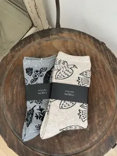 【新品】ソックス　森と鳥２足セット　松尾ミユキ 靴下