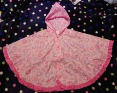 レインポンチョ 女の子 花柄 ピンク