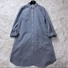 MHL  シャツ　ワンピース　デニム風　ブルー　M相当