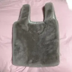美品　NEMIKA ふわふわ　グレー ハンドバッグ