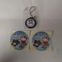 【ご当地グッズ非売品】ハローキティ×きたあきた ストラップ+ステッカー2枚