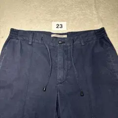 23 美品　ジャブスアルキヴィオ　コットン　スラックス　ネイビー　46