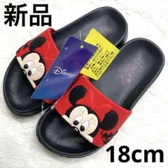 6r1382 新品　18cm ミニーキッズサンダル 赤　黒　シャワーサンダルのサムネイル