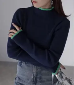 Riberryバイカラー配色リブニット