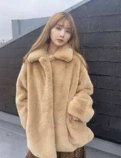 F/FUR FRONT HOOK コート ブラウン SLY ファーコート - メルカリ