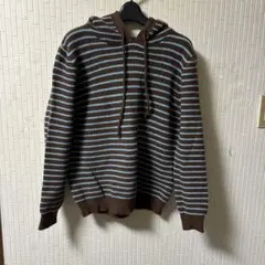 横縞フード付きセーター