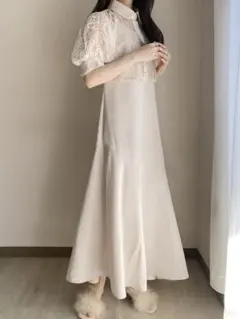 グレイル　花柄レースショート丈ブラウスメマーメイドキャミワンピースセットアップ