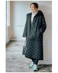 oblekt 辻元舞さんコラボ キルティングコート アレンジ自在 ブラックF