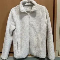 ホワイト フリースジャケット Mサイズ