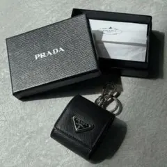 PRADA キーチェーン付 サフィアーノレザー イヤフォンケース