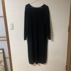 UNIQLO メリノブレンドボートネックワンピース　XLサイズ ブラック