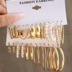 ゴールド、パールピアス ゴージャス 大人気 まとめて6点セット