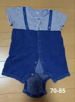 ファミリア　ベビーグロー　ロンパース　青　70-85