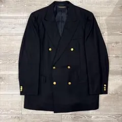 【BROOKSBROTHERS】背抜きダブルテーラードジャケットL紺ブレ金ボタン 古着】 L テーラードジャケット 金ボタン ブレザー 紺ブレ ウール