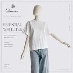 美品✨ドゥロワー 定番 ロゴ刺繍 ヘムラウンド クルーネック