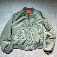 80s旧タグ アルファMA-1 フライトジャケット USA製 カーキ グリーン