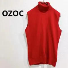 OZOC/オゾック サマーニット ノースリーブ タートルネック 綿100% 赤のサムネイル