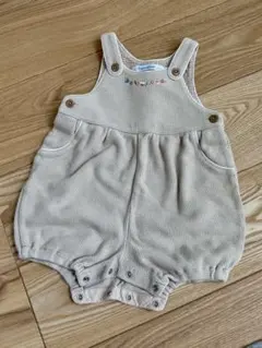 familiar ベージュロンパース 80cm ファミリア 刺繍