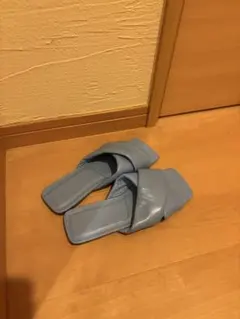 ZARA水色レザーサンダル サイズ36