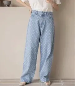 LOWRYS FARM アナアキデニムパンツ ライトブルーのサムネイル