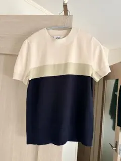 COS 半袖ニット XS ベージュ・グリーン・ネイビーのサムネイル